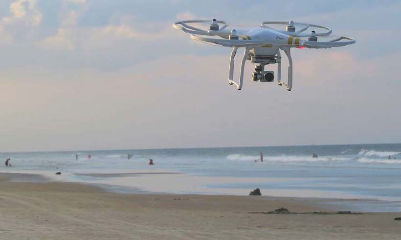 Drone flying over Panama City Beach